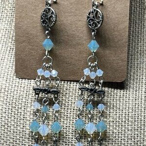 Handmade Swarovski Crystal Bead Chandelier Earrings